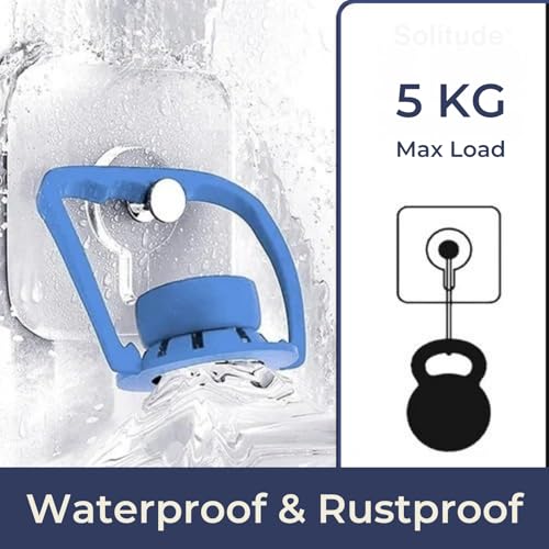 Image of Solitude 10 Pieces Self Adhesive Photo Frame Hangers | Nail Free Wall Hooks for Hanging Picture Frames, Wall Clocks, and Mirrors | Heavy Duty No Drilling Sticky Hooks for Home and Office