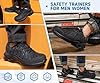 LARNMERN Steel Toe Steel Toe Cap Trainers Mens Safety Safety Trainers Work Trainers Lightweight Safety Safety Shoes Work Shoe Comfortable Protective Footwear Size 8.5UK/42.5EU,Black #5