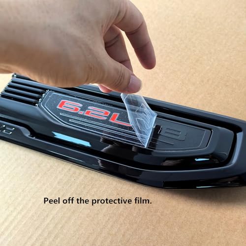 Image of 2pack OEM 2019-2026 6.2L V8 Vent Emblem Right Left 3D Nameplate Badge Replacement for Sierra 1500 86532094 85160723 (Gloss Black Red)