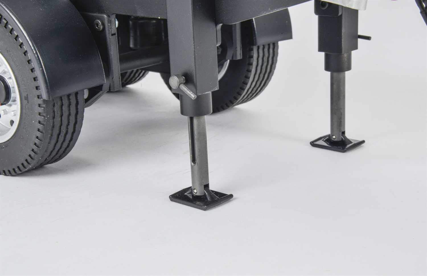 CARSON 500907312 - 1:14 2-Achs Muldenkipper Sattelauflieger, RC-Truck, Ersatzteile, Tuningteile, Zubehör, Modellbau, Maßstab 1:14, Silber