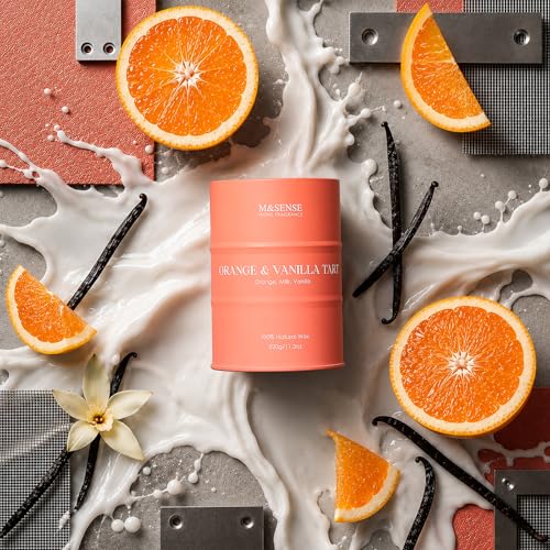 Image of M&SENSE Orange Vanilla Scented Candles,Fall Candles for Home Organic Soy Candle, Clean Non Toxic 11.3oz 70 Hours Long Lasting Burning, Highly Scented Citrus Smelling Candle Cozy Room Decor