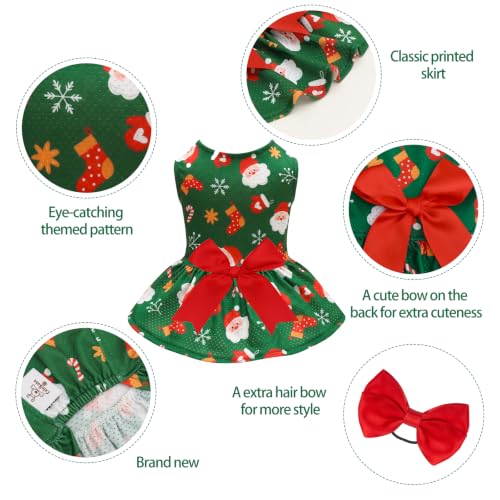 Image of CuteBone Dog Mesh Dress Christmas Puppy Sundress Pet Outfit Summer Fashion for Small Dogs Girl Cat Clothes BF53XXS