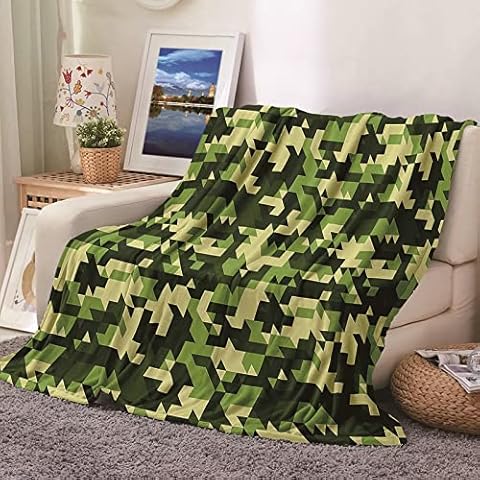 Gualiy Soft Flannel Blanket, with Multicolor Print Soft Fluffy Blankets Tricolor Blanket for Sofa, Couch, Bed Cover