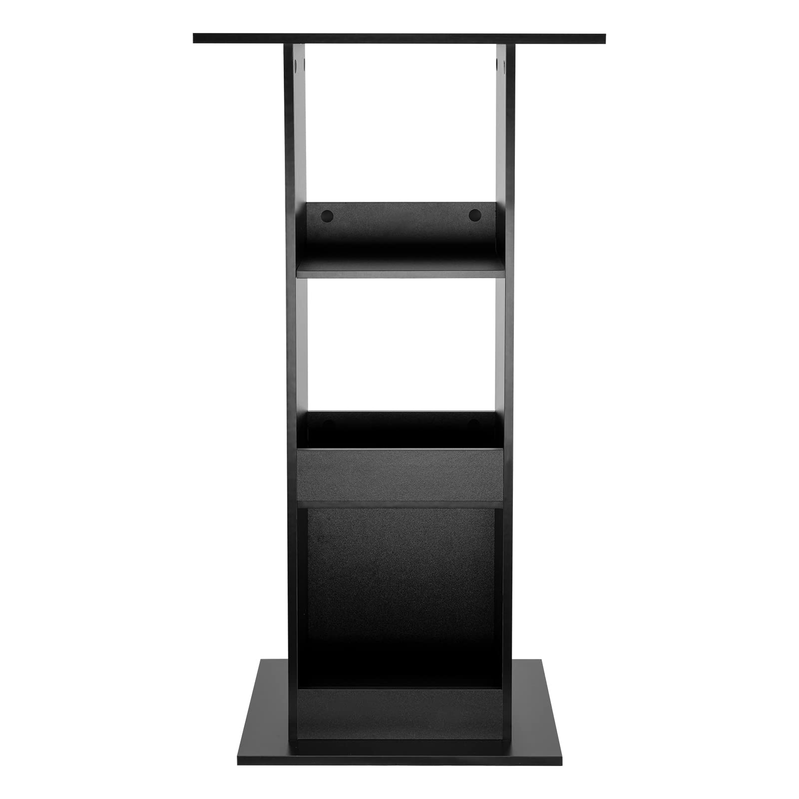 WOLTU Table de Bar Carrée avec 3 Étagères, Petite Table d'Appoint pour Salle à Manger, Cuisine, Salon, en Panneau de Bois d'Ingénerie, Noir, 60x60x109cm