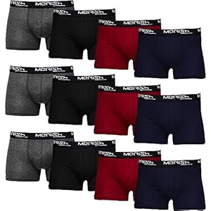 Merish Boxer pour Homme 12 Packs Shorts rétro Boxer en Classique Couleurs en Coton avec élasthanne Modell 213 + 218