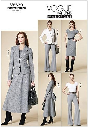 VOGUE PATTERNS V8679 Misses' Jacket, Top, Dress, Skirt and Pants, Size EE (14-16-18-20)
