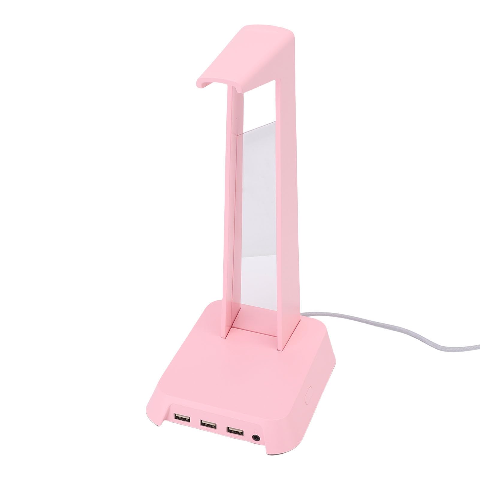 Fabater Soporte para Auriculares RGB para Juegos con Base Pesada y Puertos USB para Uso en Escritorio Construcción de ABS Elegante y Resistente (Rosácea)