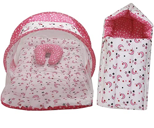DOLPHIN52 Baby Combo Bed with Baby Wipes (Pink)