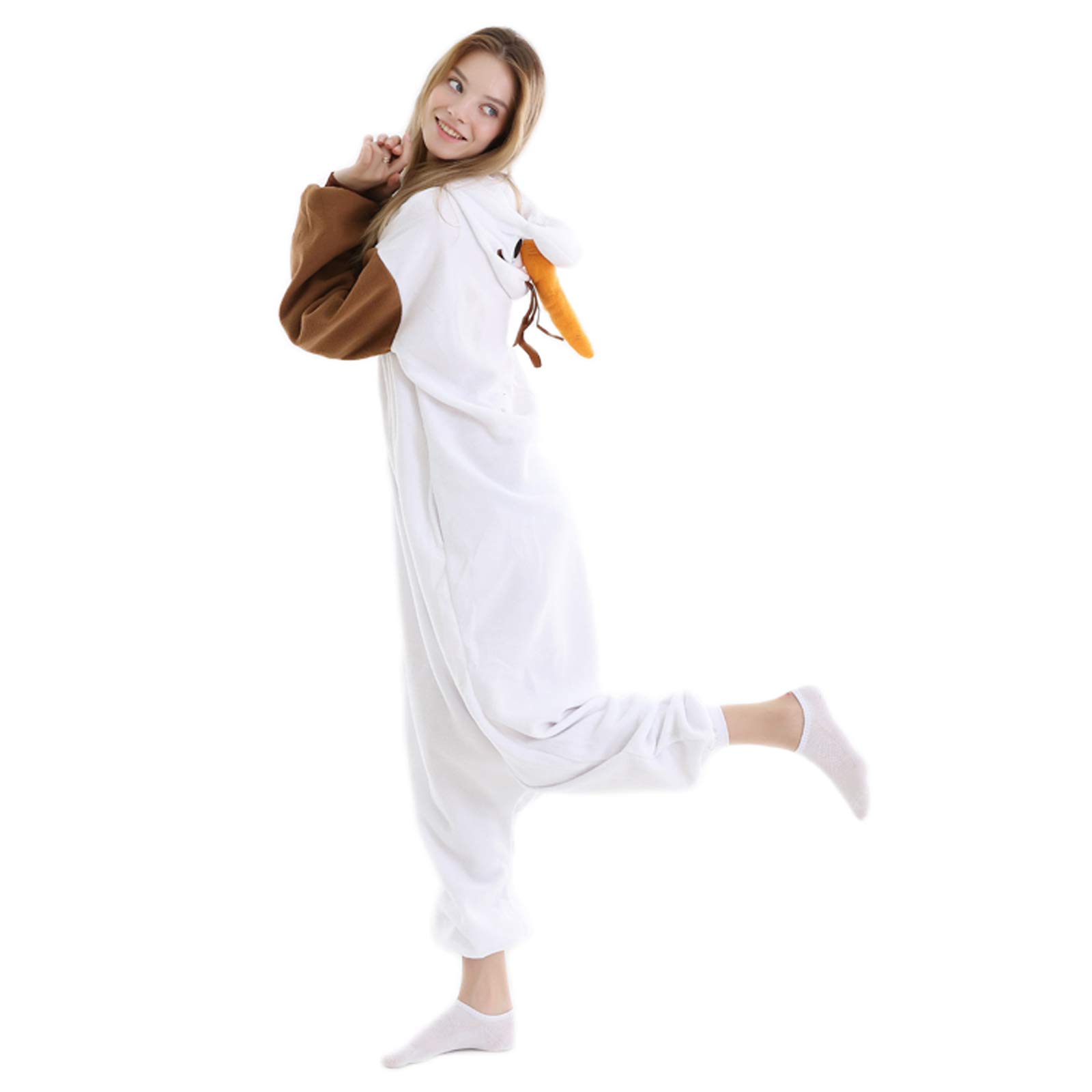 Costume combinaison Relaxo Olaf - Combinaison en forme d’animal - Pyjama pour femme, homme, adulte - Déguisement pour carnaval, Halloween, cosplay