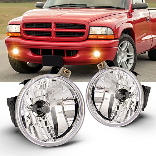 WEZEMLIGHT Fog Lights Assembly Replacement For 2001-2003 Dodge Durango 2001-2004 Dodge Dakota Pickup Truck SUV-Clean Lens