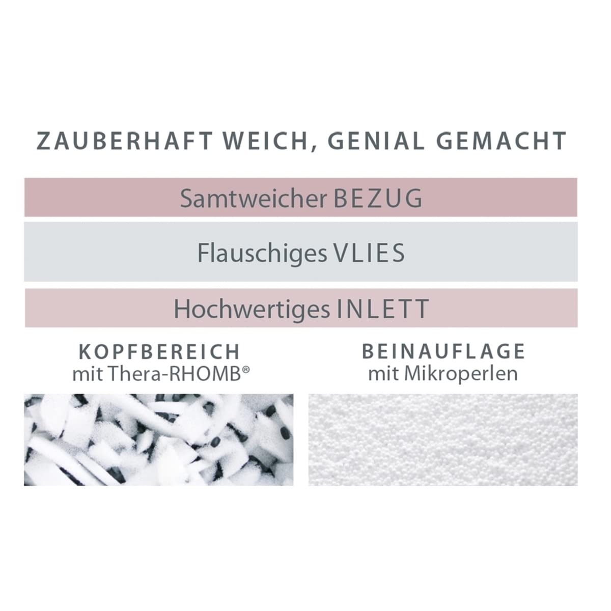 Theraline my7 Stillkissen Melange mittelgrau Bamboo Mikroperlen und Thera-Rhomb