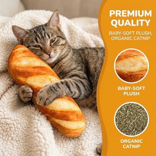 Juguete de pan de hierba gatera para entretenimiento de gatos en casa 3
