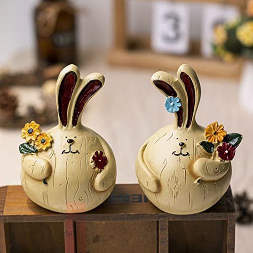 Mafent Bunny Yard Decorations Bunny Statue Rabbit Figurines For Home Garden Car Decor Indoor Outdoor Statues Easter Bunny Table Decorations(5 In. Tall, 2 Pack) #TOP1