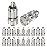 M METERXITY 20-Pack Brass Misting Nozzles, 0.006"/0.15mm Orifice Mister Nozzles Brass, High Pressure Spray Misting Nozzle Head for Outdoor Cooling System/Greenhouse/Landscaping [3/16]