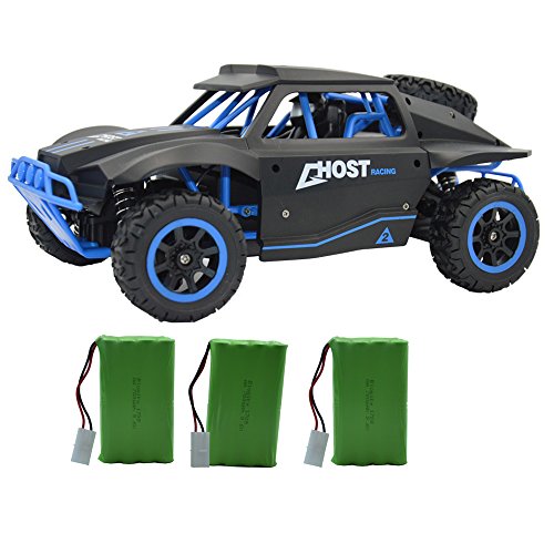 Blomiky D181 High Speed Racing Black Blue RC Trucks Remote Control Cars 1/18 Scale 4WD Toy Vehicle 15.5MPH+ Monster Electric Race Buggy Extra 2 Battery D181 Blue