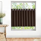 Gemarwel カーテン 遮光カーテン 1級遮光 99.99%遮光率 厚手 遮熱 断熱 防音 防寒 夏用 保温 節電対策 洗濯機対応 既成 子供部屋 居間 寝室対応 1枚(ブラウン, 140cm幅90cm丈）