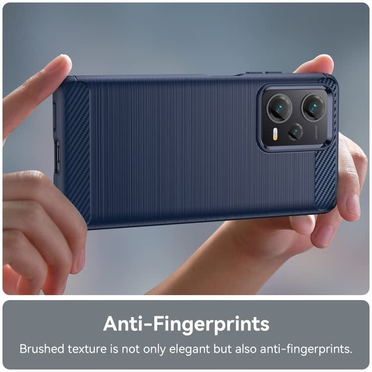 Image of NPRC Hybrid Ultra Slim Protective Case TPU Non-Slip Carbon Fiber Texture Shockproof Case Cover for Redmi Note 11T - Blue