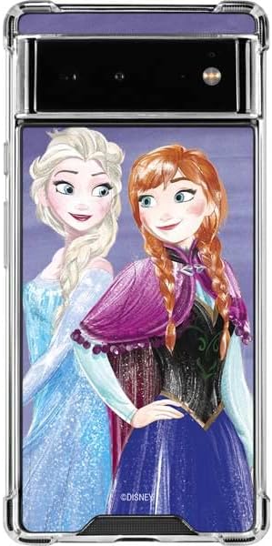 Skinit Clear Phone Case Compatible with Google Pixel 6 - Officially Licensed Disney Frozen Elsa and Anna Sisters Art Design