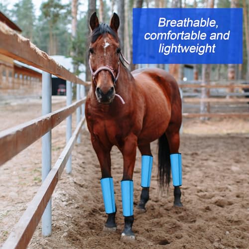 Image of Set of 12 Mesh Fly Boots for Horse Breathable Mesh Horse Boots Protective Horse Leg Loose Wraps Horse Leggings for Preventing Flies and Mosquitoes Bites