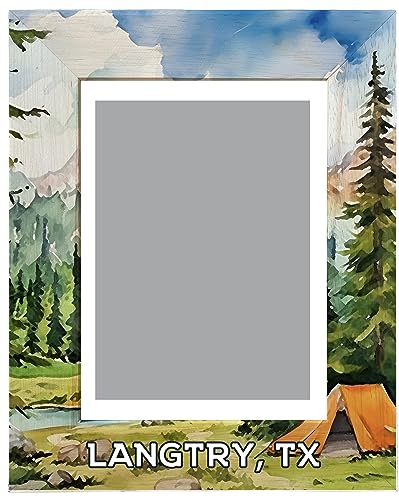R and R Imports Langtry Texas Souvenir Wooden Photo Frame Camping Tent Design Vertical