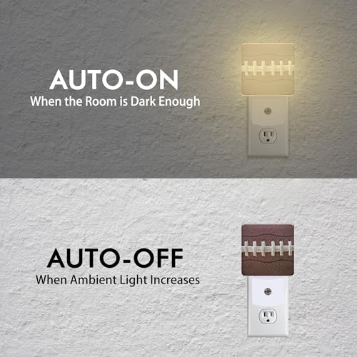 Image of American Football Night Light,Plug into Wall with Dusk to Dawn Light Sensors,LED Nightlights for Bedroom,Bathroom,Kitchen,Hallway,Room Decor for Boys Girls Women Men