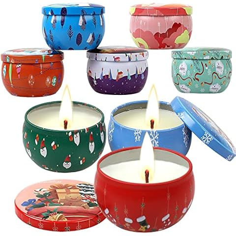 Scented Candles Gift Set-100% Natural Soy Wax for Christmas Party Decoration, Anniversary, Birthday, Wedding, Relieve Stress Help Sleep (8 Pack) Cover