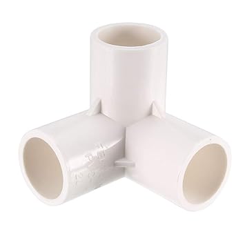 uxcell 3 Way Elbow PVC Pipe Fitting Furniture Grade 20mm Size Tee Corner Fittings White 10pcs