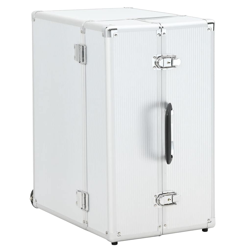 vidaXL Pilotenkoffer Handgepäck Businesskoffer Aktenkoffer Reisekoffer Pilotentrolley Alukoffer Koffer Trolley Alu 47x39x27cm Silbern Aluminium
