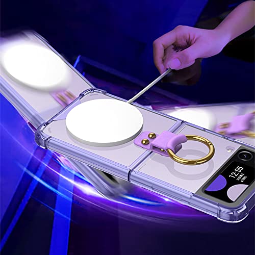 Étui de charge sans fil Samsung Z Flip 4 antichoc transparent bague