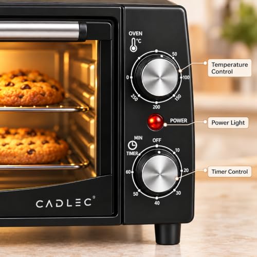 Image of CADLEC Cruise Pro 12L Multi-Function OTG for Kitchen, 1000W Oven Toaster Griller, Bake Grill Toast, Oven for Baking, Adjustable Temperature & Timer, Black, 2 Year Warranty