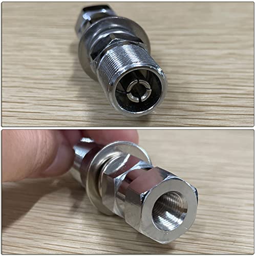 Image of HYS 2-Pack SO-239 UHF Stud Mount - 1 /2 inch Universal Mounting Hole - 3 /8-24 UNF Thread - Easy Install for Vehicle /Base Antennas /Firefly CB Antenna