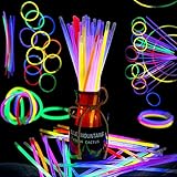 PIQIUQIU Juego de 100 barras de luz torcedora con conexiones, barras luminosas de neón para fiestas, bodas, fiestas, cumpleaños, festivales