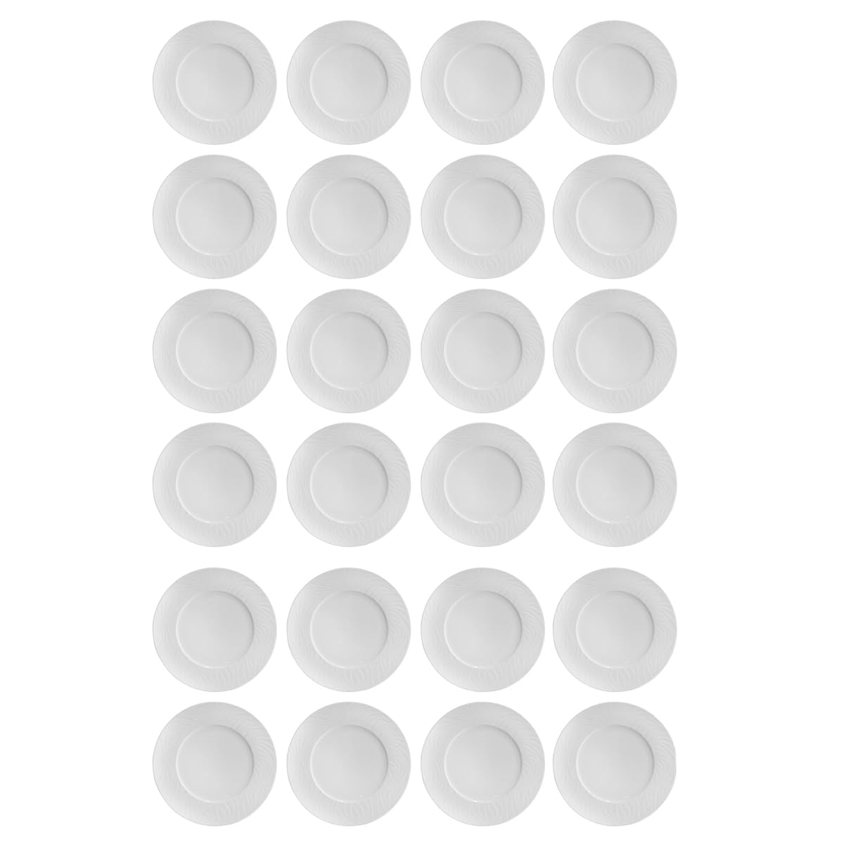 Set de 24 assiettes pains RIA rondes, plat pour servir des tranches de pain, salade et dessert en porcelaine blanc - diamètre 16 x hauteur 2 cm