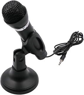 LMMDDP Condenser Microphone 3.5mm Plug Home Stereo MIC Desktop Stand for PC YouTube Video Skype Chatting Gaming Podcast Recording