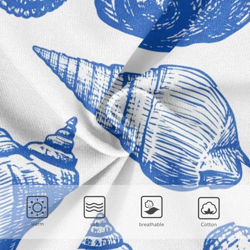 Seashells Blue Ink White Girl Panties Cute Toddler Girls Underwear Cotton Florals Kids Undies Briefs 2t3