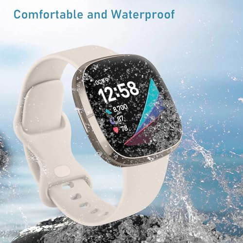 Image of Meliya Soft Strap for Fitbit Versa 4 / Versa 3 / Sense 2 / Sense(Watch Not Included), Flexible Premium Elastomer TPU Adjustable Watch Straps, Sport Replacement Band for Women Men