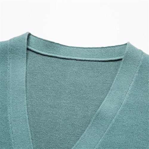 Men's Cardigan Sweaters Single Breasted Business Casual Solid Color Long Sleeve Knit Sweater3