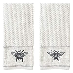 SKL Home Farmhouse Bee Hand Towel Set White 16×25