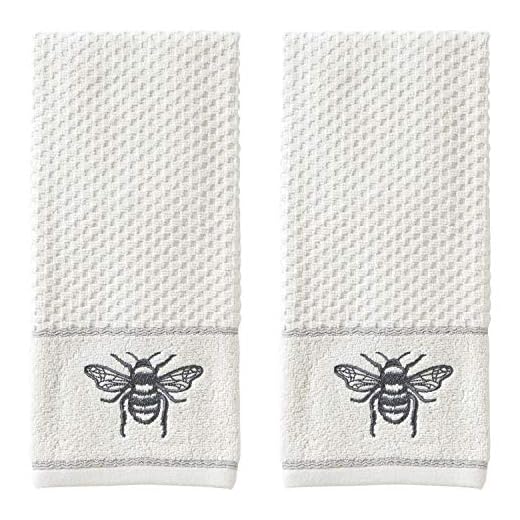 SKL Home Farmhouse Bee Hand Towel Set, White