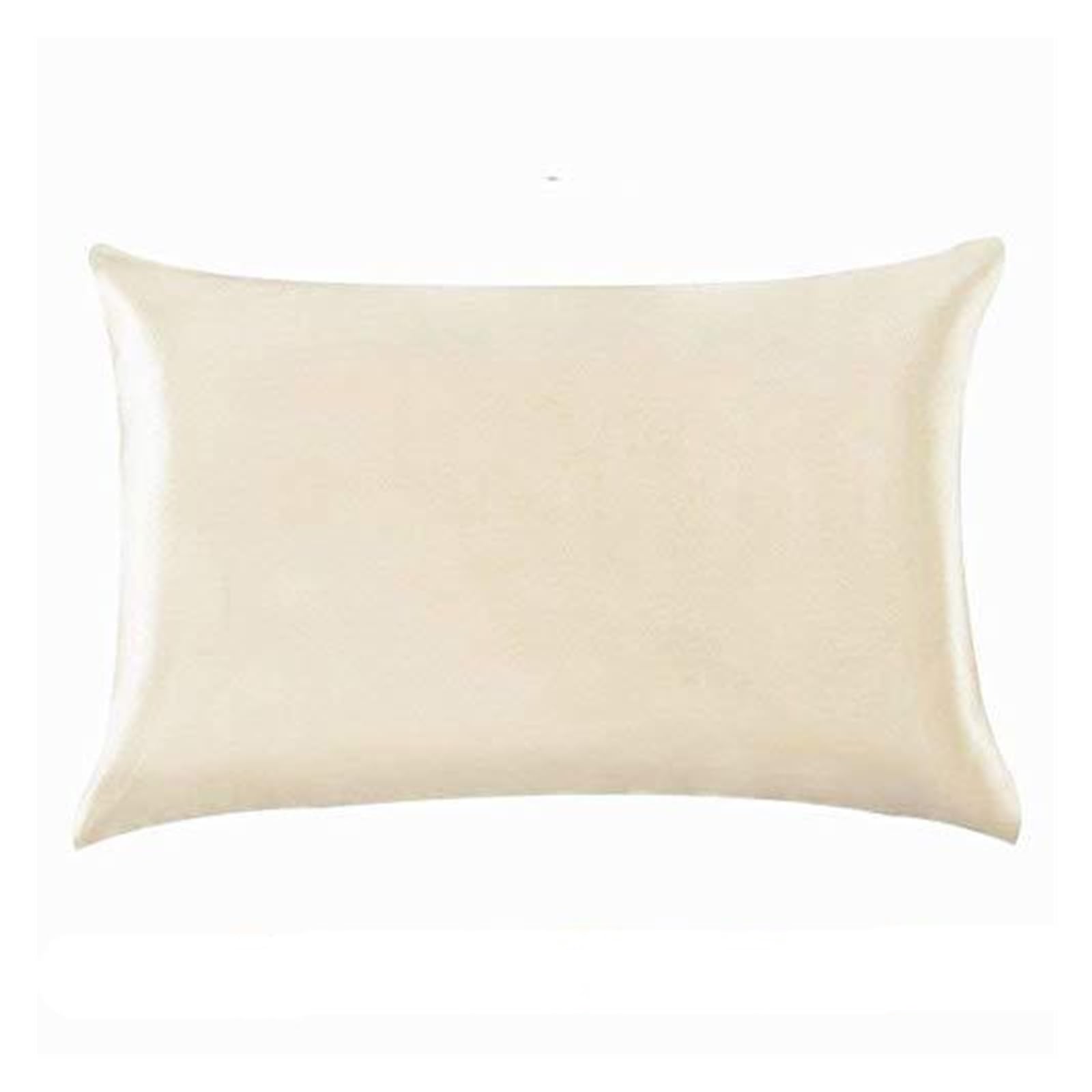 Silky Pillow Covers, Satin Silk Pillowcase Multicolor 50x66cm for Beauty Sleep(Light Yellow)