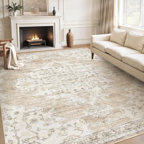 8x10 Area Rugs Washable Rug:Large Vintage Living Room Rugs with N...
