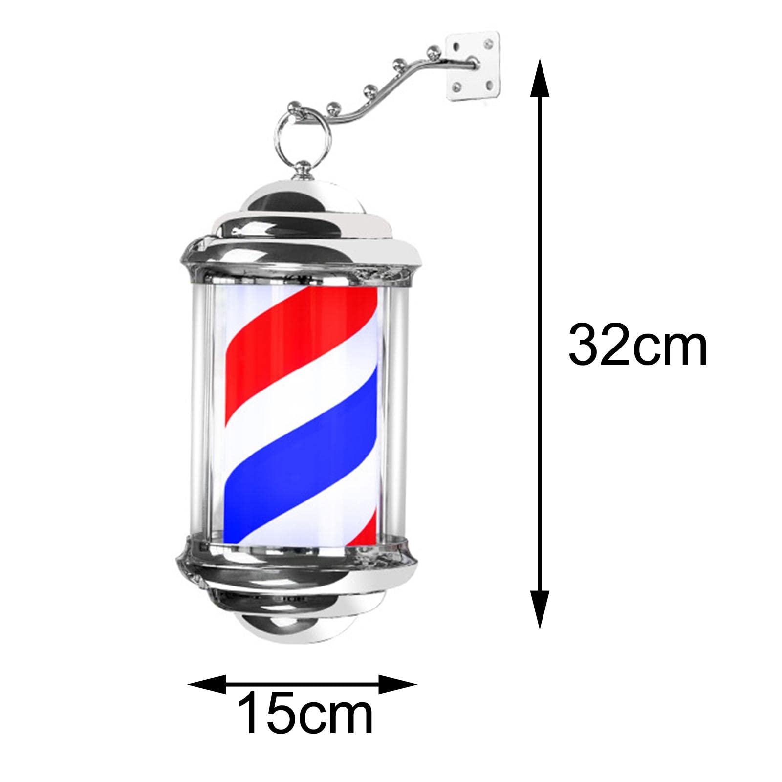 Rotulador Giratorio Luminoso Cartel Giratorio Letrero Led Barbero Montaje en Pared Resistente Agua Adecuado para Negocios de Peluquería Locales M