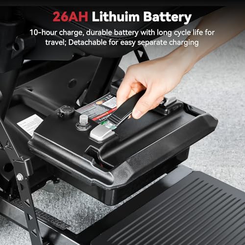 Image of (2026 Upgrade) Mobility Scooters for Seniors, Light Weight 20 Miles Trave Foldable 4 Wheeler for Adults, Removable Lithium Battery, Scooter for Adults with 330 lbs Capacity (Black)
