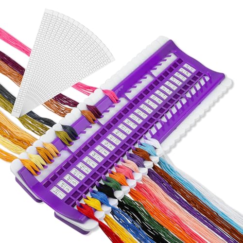 50 Positions Floss Organizer for Embroidery Floss Storage Plastic Foam Sewing Thread Organizer Embroidery Thread Holder with 15 Pcs Replaceable Paper Card Sewing Needle