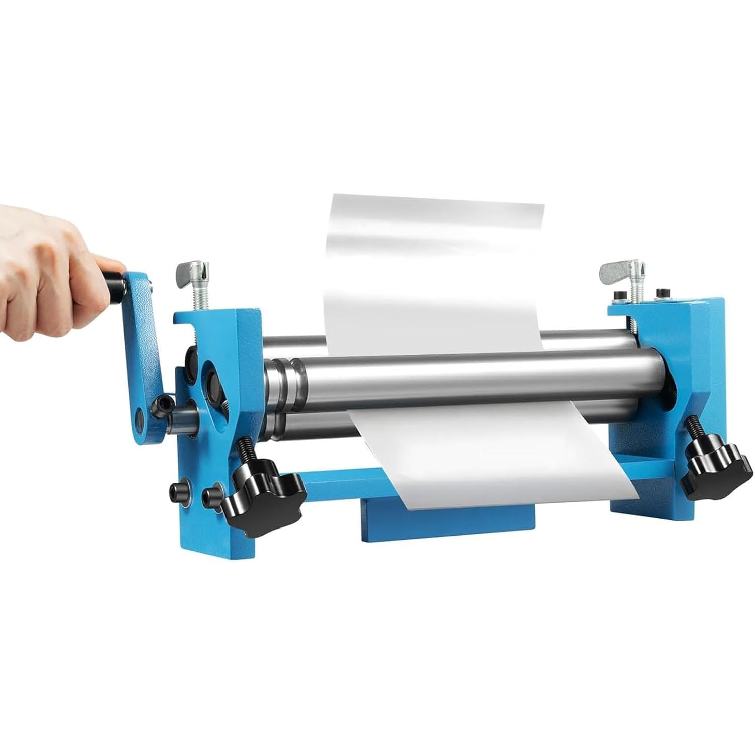 Esta máquina laminadora Manual de 300 mm, con diámetro y Ancho Ajustables de 300 mm, dobladora de Placas metálicas para láminas de Cobre y Aluminio.