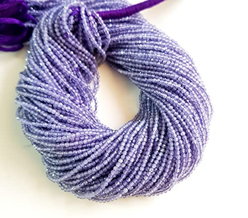 3 Strand Tanzanite Gemstone Faceted Beads | Tanzanite Balls Beads Necklace | High Grade Tanzanite | Size - 2 Mm 12" Inch [Msku 01] #TOP4