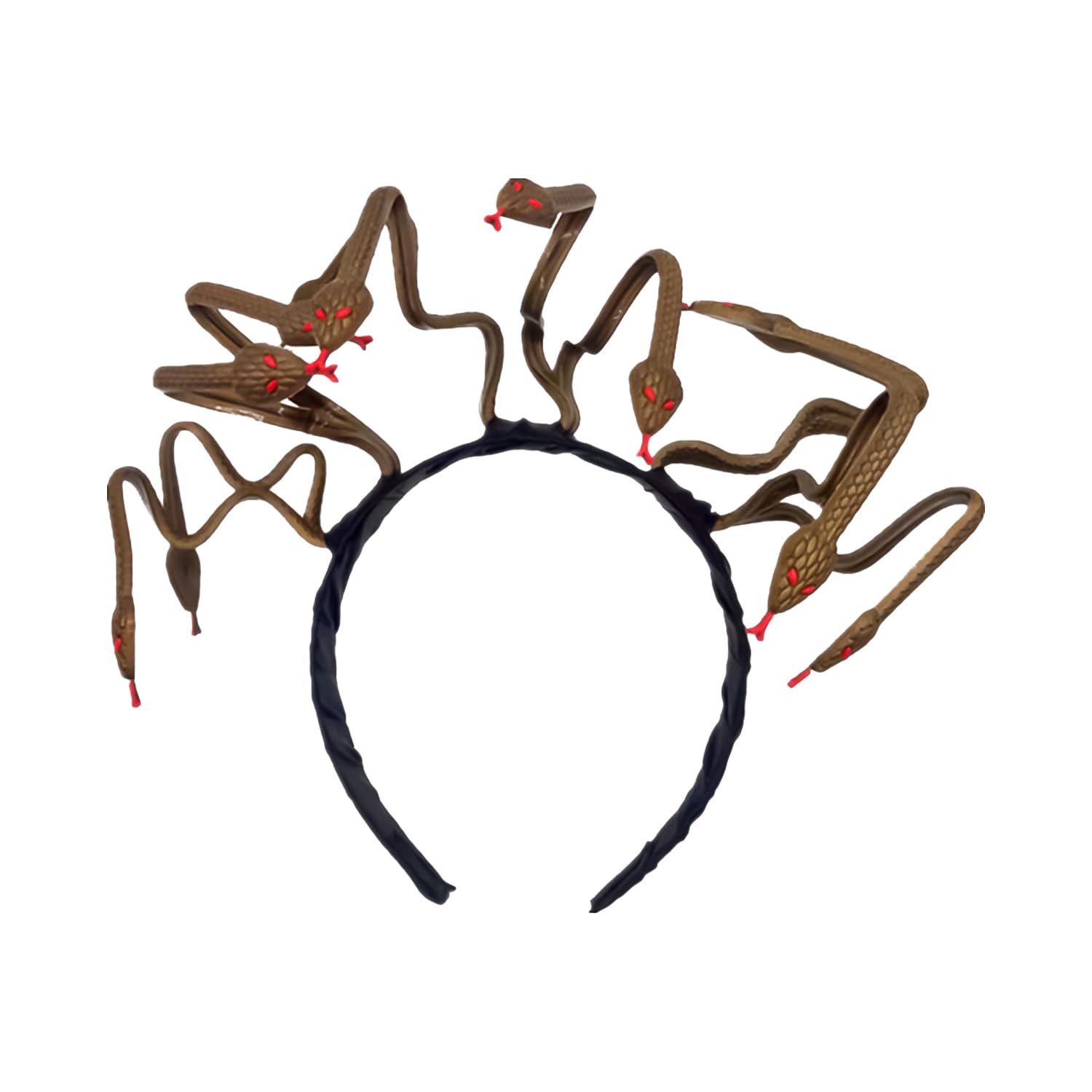XNHIU Medusa Headband Plastic Gold Snake Headband Halloween Cosplay Headpiece Novelty Party Hair Accessory for Cosplay Costume Supplies