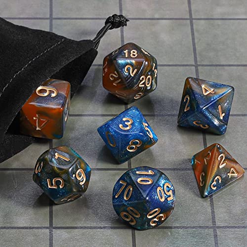 Image of CiaraQ 7pcs Polyhedral Dice Set for Dungeon and Dragons MTG Table Games