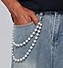 Bowdcvy Pants Wallet Chains for Men Women Trendy Jeans Pocket Key Chain Fashion Jewelry Gifts Accessories (White)