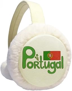 Protetor de orelhas de inverno com bandeira nacional de Portugal e padrão verde